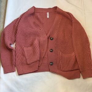 Zenana Outfitters Mauve Button-Up Cardigan